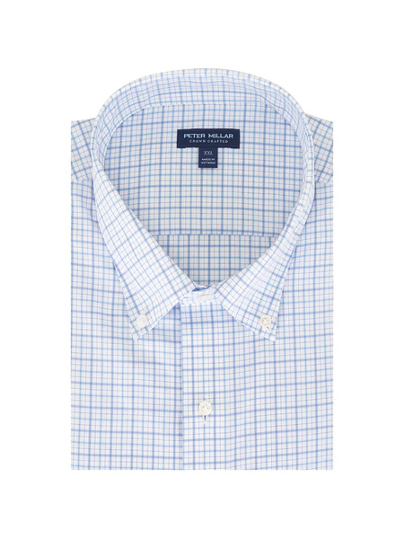  Peter Millar Checked Pointed-collar Shirt - White 