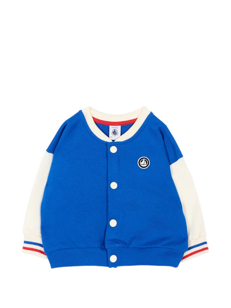  Petit Bateau Buttoned Logo-appliqué Jacket - Blue 