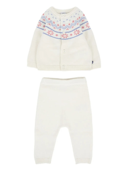  Petit Bateau Fair Isle-pattern Trousers Set - Neutrals 