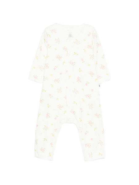  Petit Bateau Floral-print Romper - Neutrals 