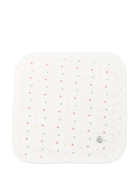  Petit Bateau Heart-print Bib - White 