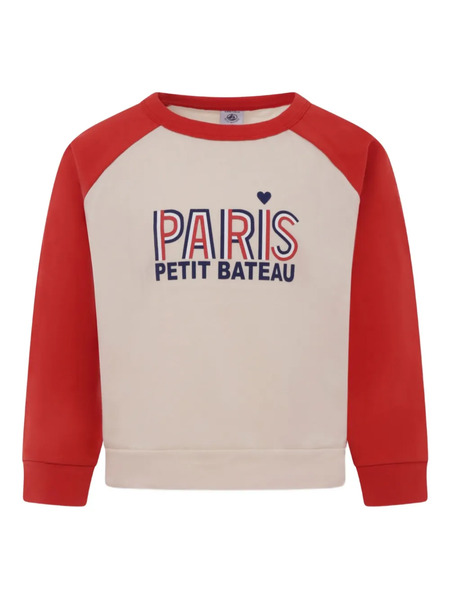  Petit Bateau Raglan-sleeves Logo Sweatshirt - Neutrals 