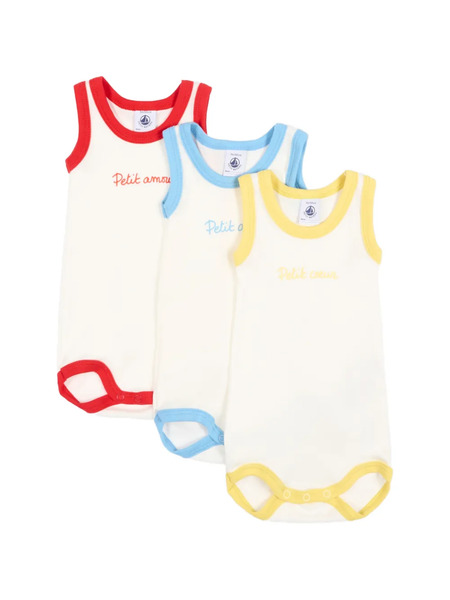  Petit Bateau Sleeveless Bodies (set Of Three) - Neutrals 