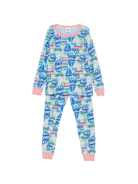  Petit Bateau Striped Printed Pajamas - Blue 