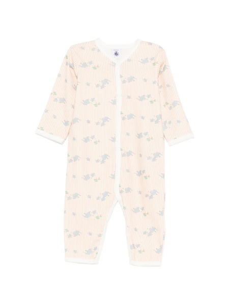  Petit Bateau Striped Romper - Orange 