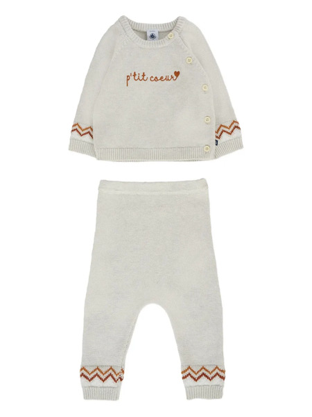  Petit Bateau Zigzag-pattern Knitted Set - Neutrals 