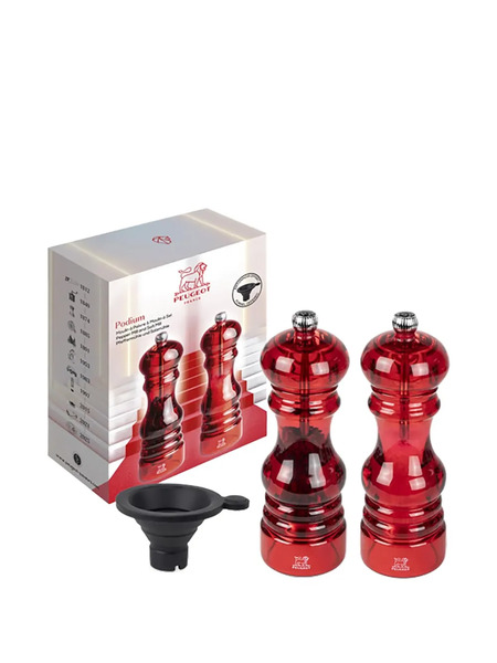  Peugeot Podium Salt And Pepper Mill Set - Red 