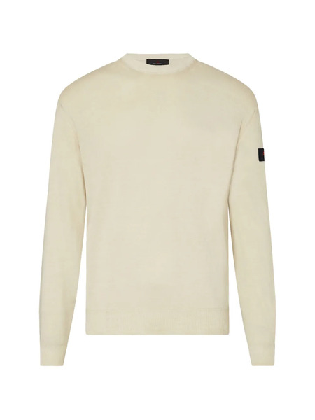  Peuterey Crew-neck Logo-patch Sweater - Neutrals 