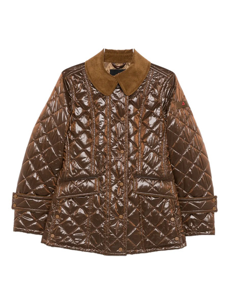  Peuterey Quilted Corduroy-collar Jacket - Brown 