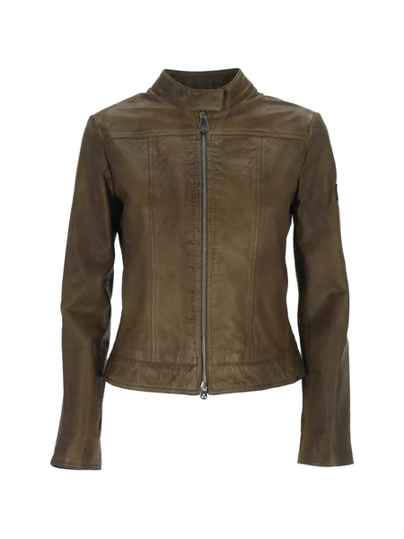  Peuterey Zip Leather Jacket - Brown 