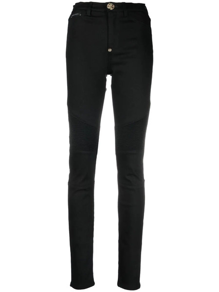  Philipp Plein Biker High-waisted Skinny Jeans - Black 