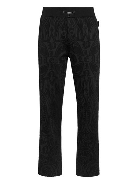  Philipp Plein Chrome Crest Jacquard-pattern Trousers - Black 