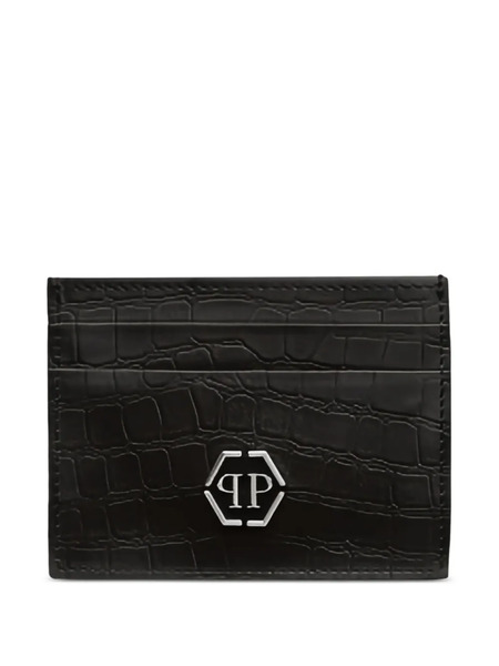  Philipp Plein Crocodile-effect Card Holder - Black 