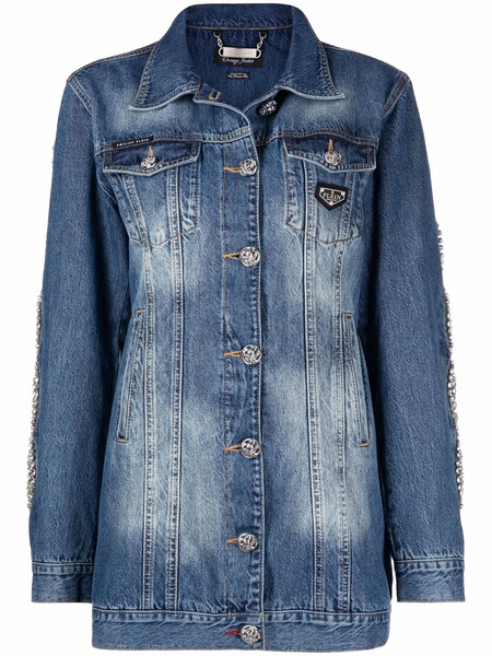  Philipp Plein Crystal-cable Denim Jacket - Blue 