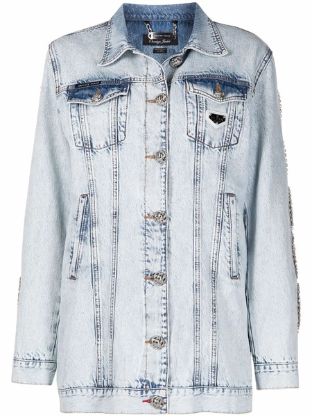  Philipp Plein Crystal-cable Denim Jacket - Blue 
