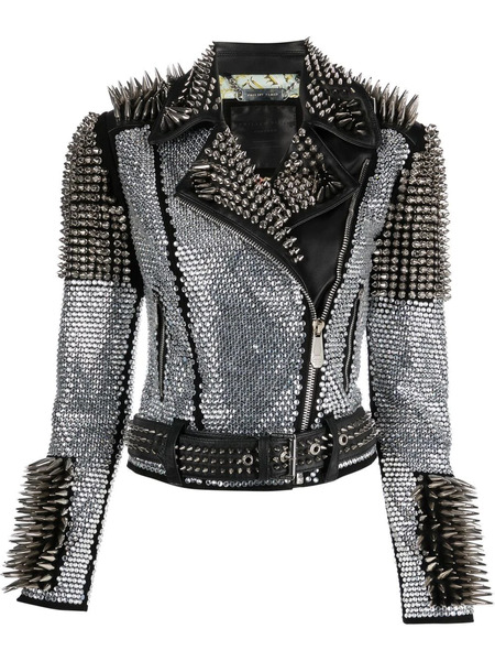 Philipp Plein Crystal Studded Jacket - Black 
