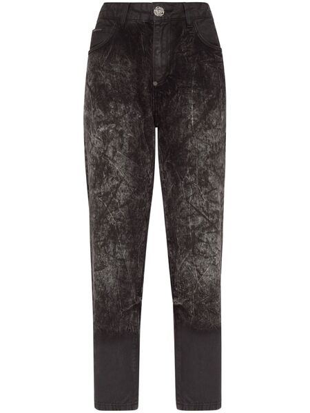  Philipp Plein Distressed-effect Cropped Jeans - Black 
