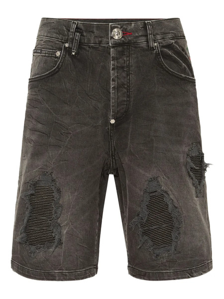  Philipp Plein Distressed Shorts - Grey 