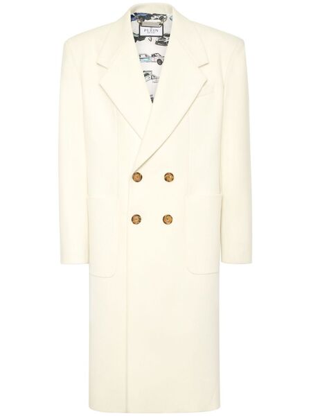  Philipp Plein Double-breasted Peacoat - White 