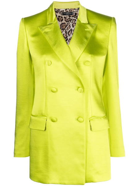  Philipp Plein Double-breasted Satin Blazer - Yellow 