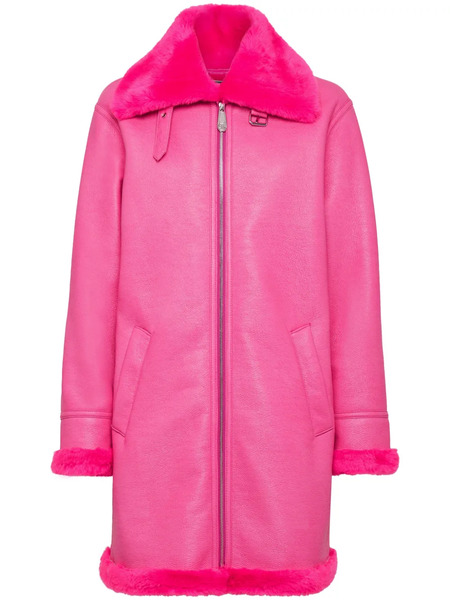  Philipp Plein Eco Mutton Aviator Skull&bones Coat - Pink 