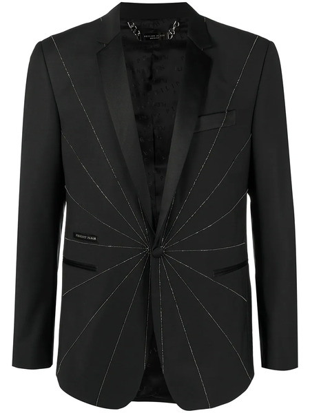  Philipp Plein Embellished Tailored Blazer - Black 