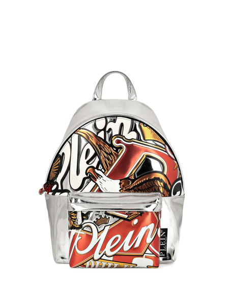  Philipp Plein Embossed Backpack - Silver 