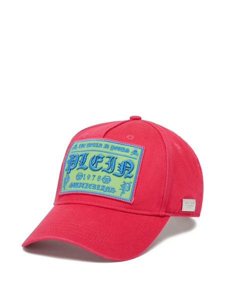  Philipp Plein Embroidered Patch Baseball Cap - Pink 