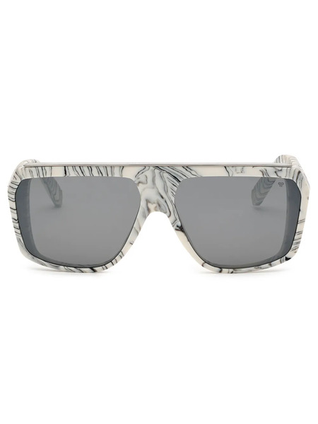  Philipp Plein Eyewear Rectangle-frame Sunglasses - Neutrals 