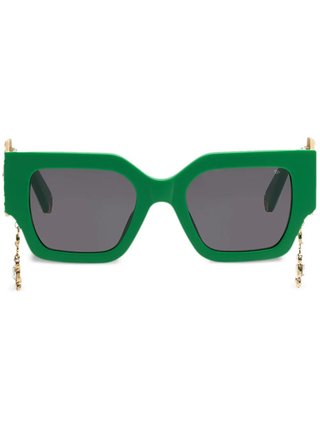  Philipp Plein Eyewear Square Exclusive Oversize-frame Sunglasses - Green 