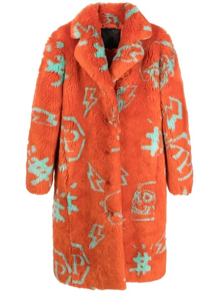  Philipp Plein Faux-fur Monogram Jacket - Orange 