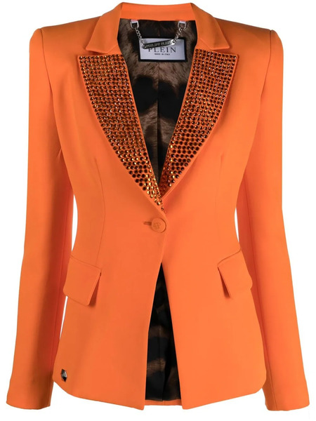  Philipp Plein Fitted Single-breasted Blazer - Orange 