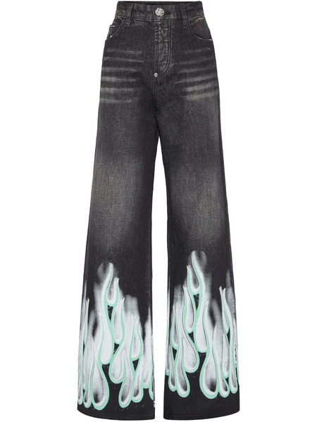  Philipp Plein Flame-print Jeans - Black 