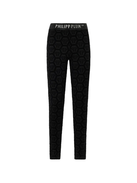  Philipp Plein Flock-monogram Leggings - Black 