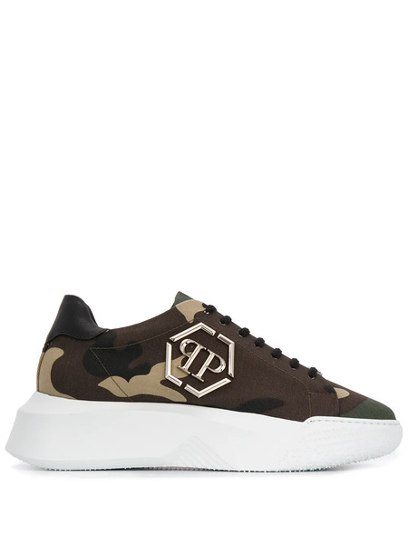  Philipp Plein Godzilla Runner Platform Trainers - Brown 