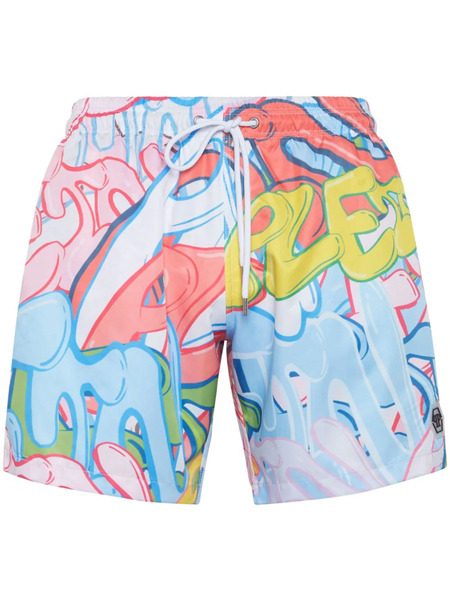  Philipp Plein Graffiti-print Swim Shorts - Pink 