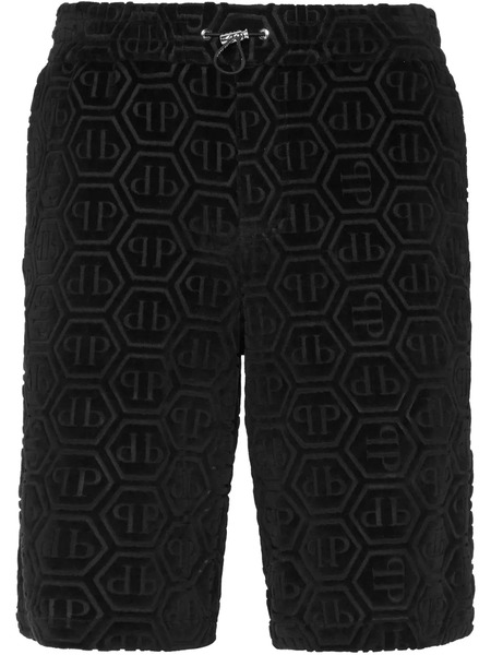  Philipp Plein Hexagonal-logo Shorts - Black 