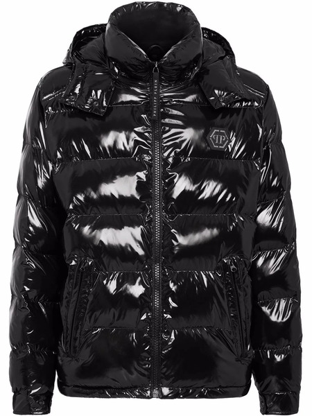  Philipp Plein High-shine Padded Jacket - Black 