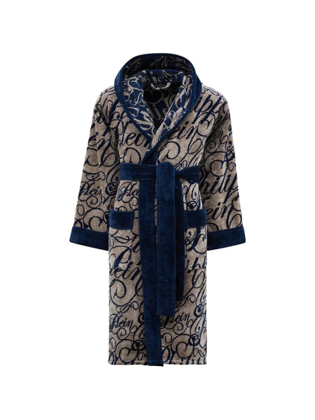  Philipp Plein Hooded Signature Bathrobe - Blue 