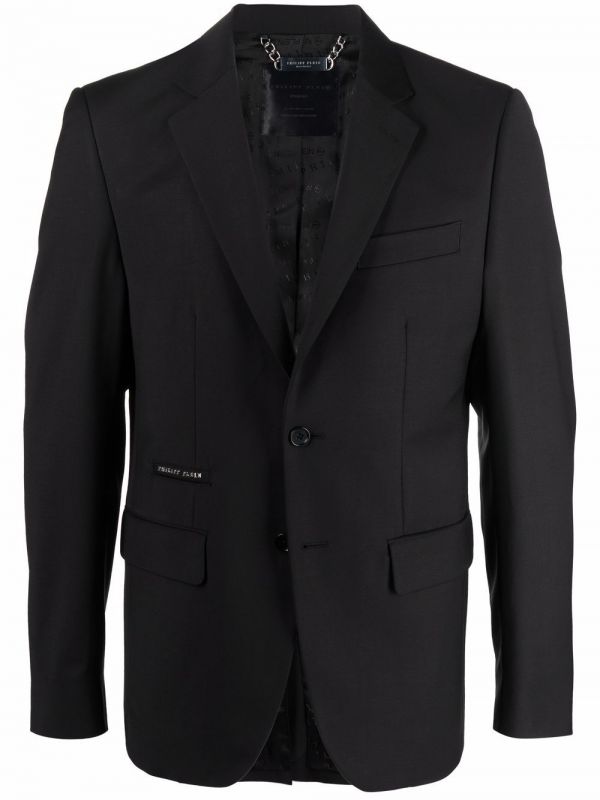  Philipp Plein Iconic Plein Single Breasted Jacket - Black 