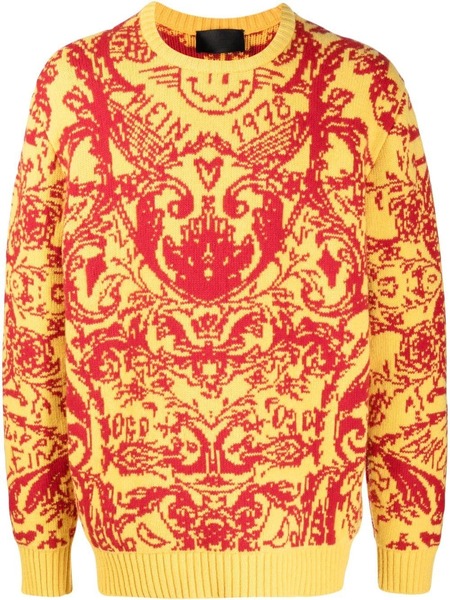  Philipp Plein Intarsia-knit Design Jumper - Yellow 