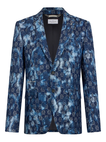  Philipp Plein Jacquard-monogram Blazer - Blue 