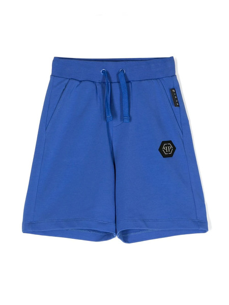  Philipp Plein Junior Side Logo-patch Shorts - Blue 
