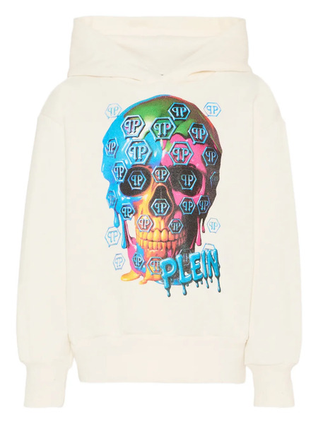  Philipp Plein Junior Skull-print Hoodie - Neutrals 