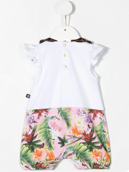  Philipp Plein Junior Sleeveless Mix-print Babygrow - White 