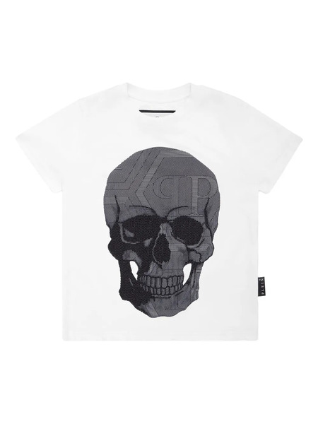  Philipp Plein Junior Strass Skull T-shirt - White 