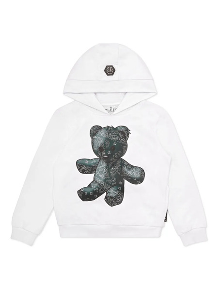  Philipp Plein Junior Teddy Bear Hoodie - White 