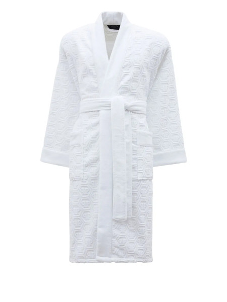  Philipp Plein Kimono Hexagon Bath Robe - White 