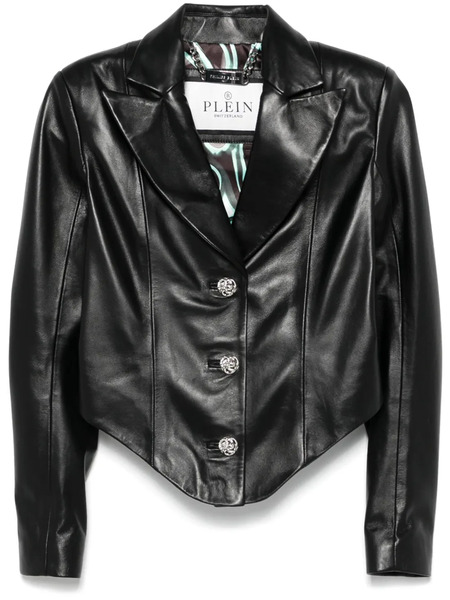  Philipp Plein Leather Blazer - Black 