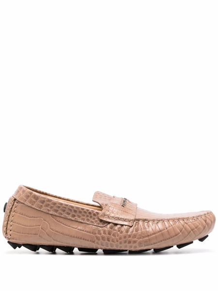  Philipp Plein Leather Moccasins - Neutrals 
